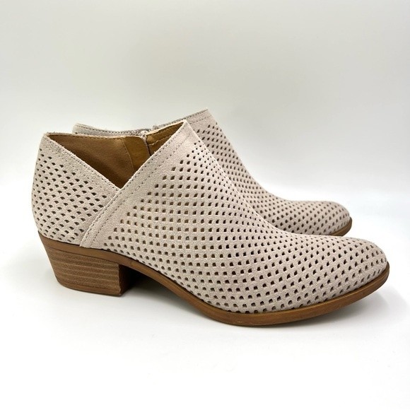 Lucky Brand Womens Size 9 Baylah 2 Perforated Leather Ankle Boots Booties Shoes